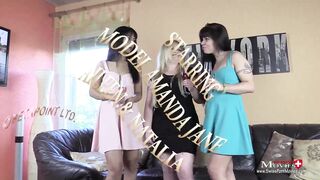 three Bi-Girls brauchen Schwänze für Fick-Party
