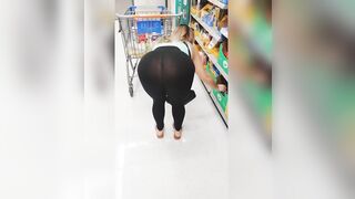See through Leggings at Store into G-String BBW Latina Big Booty