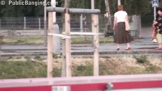 Insane OUTDOORS gang bang sex in the street PART 3