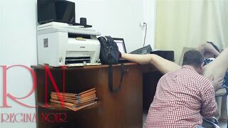 SPY CAMERA IN OFFICE. Lady Boss and Employee. Twat Lick. 2