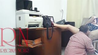 SPY CAMERA IN OFFICE. Lady Boss and Employee. Twat Lick. 2