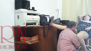SPY CAMERA IN OFFICE. Lady Boss and Employee. Twat Lick. 2