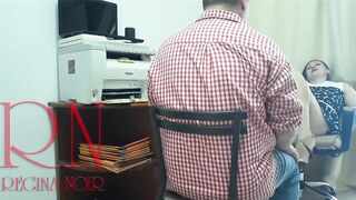 SPY CAMERA IN OFFICE. Lady Boss and Employee. Twat Lick. 2
