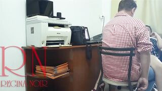 SPY CAMERA IN OFFICE. Lady Boss and Employee. Twat Lick. 2