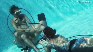 Candy and Lizzy boned Mike underwater