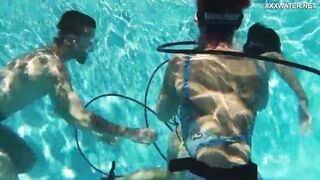 Candy and Lizzy boned Mike underwater