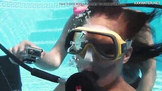 Candy and Lizzy boned Mike underwater