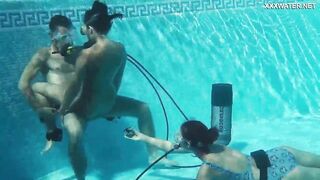 Candy and Lizzy boned Mike underwater