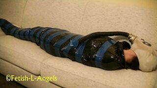BONDAGE SAFE AND VOLUNTARY !!! Dont Remove PORNHUB.!! Plastic Mummification Sub women into her Free Time