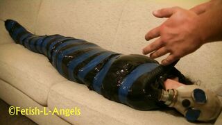 BONDAGE SAFE AND VOLUNTARY !!! Dont Remove PORNHUB.!! Plastic Mummification Sub women into her Free Time