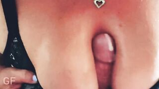 Cum on Long Natural Melons into Bra