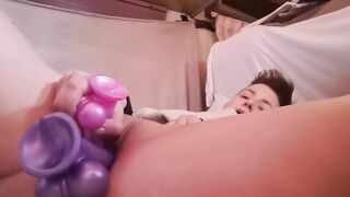 Dildo double penetration Anal Training