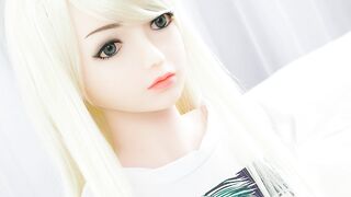 Mini Love Doll has big boobs young Blonde for Cumshot or Deepthroat