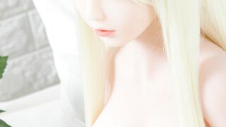 Mini Love Doll has big boobs young Blonde for Cumshot or Deepthroat