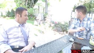 Blonde cougar Cherry Torn enjoyed hardcore 3some sex by a