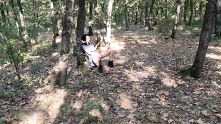 I Catch her Masturbating inside the Forest! she Cum!