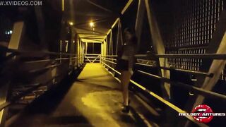 The wonderful actress Melody Antunes took a walk, crazy sexy excited