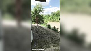 Blonde Exhibitionist Massage 1 out by the River