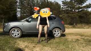 Lady Peeing on the Outdoors five - Golden Spray