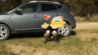 Lady Peeing on the Outdoors five - Golden Spray