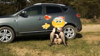 Lady Peeing on the Outdoors five - Golden Spray