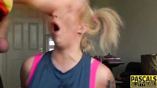 Real filthy bimbo throating dick