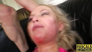 Real filthy bimbo throating dick