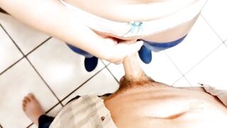 Slender Mexican amateur fucking while swallowing cum