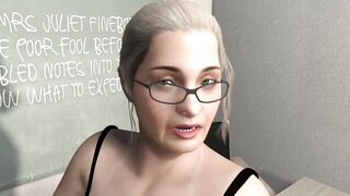 Cougar Professor fingering her self into front of her students.