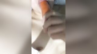Sucking Off and Masturbating with a Carrot my Tight Cunt
