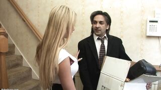A Lovers inside Business Attire have a 1 on 1 Pounded on the Staircase