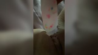 Having Fun with my Tight Freshly Waxed Soak Vagina