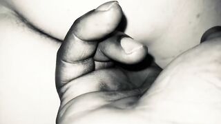 Hand and vibrator inside her getting tipsy