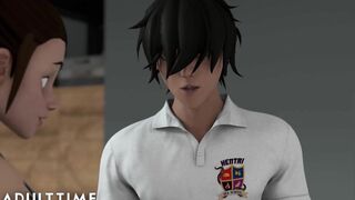 ADULT TIME - Cartoon Sex University Prodigy wants to Performance his Stepsis everything he's Learned