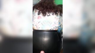 Older Leather BBW Booty, Assjob