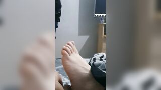 Step Milf Watching Porn and Toejob is the best Making Step Son Cum on her Toes