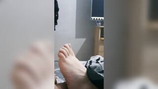Step Milf Watching Porn and Toejob is the best Making Step Son Cum on her Toes