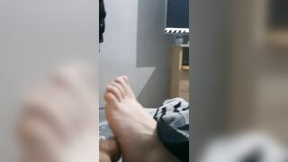 Step Milf Watching Porn and Toejob is the best Making Step Son Cum on her Toes