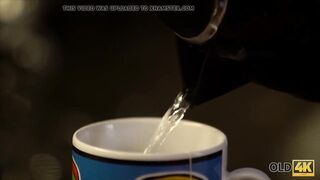 Bearded older gentleman and start new day with sex