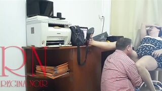 SPY CAMERA INTO OFFICE. Lady Boss and Employee. Snatch Lick.