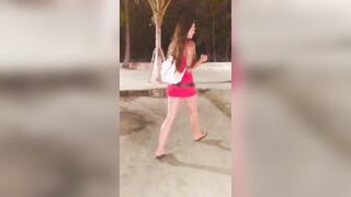 Smoking and Flashing my Jugs and Butt into Outside