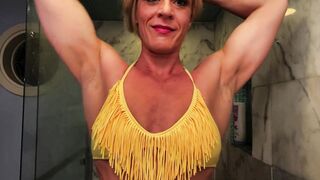 Crazy Hot Amazon goddess Shaves Bushy Armpits inside Shower Clip! Comment!