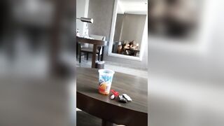 AMATEUR mom BLOWS AND FUCKS ON HOTEL COUCH WITH ASSHOLE