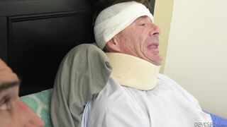 Long Butt Blonde Needs Dick While Her Hubby Is Injured