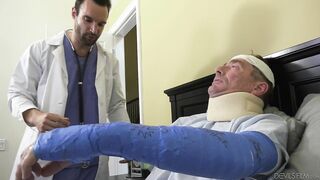 Long Butt Blonde Needs Dick While Her Hubby Is Injured