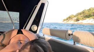 Outdoor Beach Head and Facial Creampie on a Boat pov