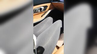 Step Milf inside Filla Pants got Plowed inside the Vehicle by Step Son while Dad Shopping Food