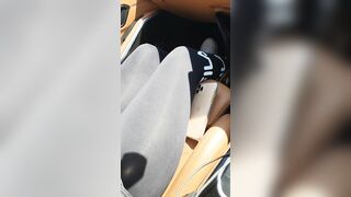 Step Milf inside Filla Pants got Plowed inside the Vehicle by Step Son while Dad Shopping Food