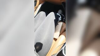 Step Milf inside Filla Pants got Plowed inside the Vehicle by Step Son while Dad Shopping Food