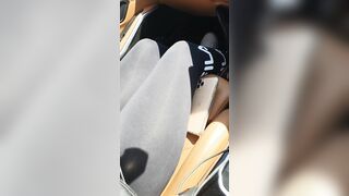 Step Milf inside Filla Pants got Plowed inside the Vehicle by Step Son while Dad Shopping Food